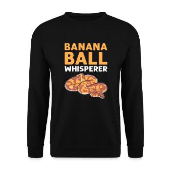 Bananenkugel-flüsterer. Herpetologen. - Unisex Pullover - Schwarz - Vorne - Alina (178cm) & Michal (187cm)