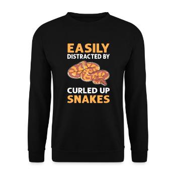 Easily distracted By coiled snakes. - Unisex Sweatshirt - black - Front - Alina (178cm) & Michal (187cm)