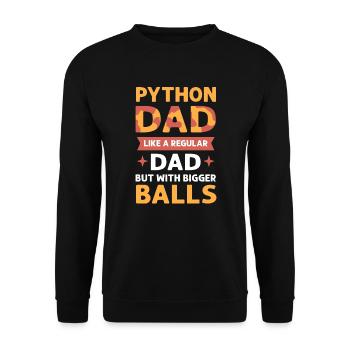Python father. Herpetologists. King Python - Unisex Sweatshirt - black - Front - Alina (178cm) & Michal (187cm)