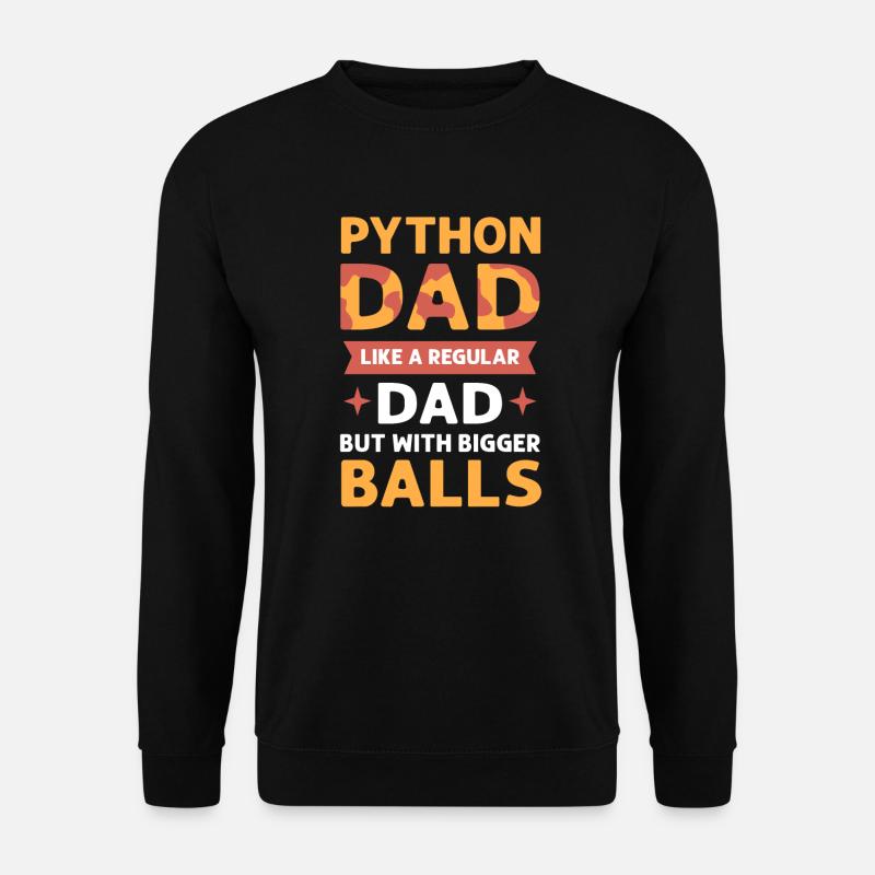 Python-vater. Herpetologen. Königspython - Unisex Pullover - Schwarz