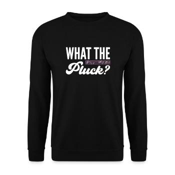 Was Zum Teufel?! Harfenist. Harfenspieler - Unisex Pullover - Schwarz - Vorne - Alina (178cm) & Michal (187cm)
