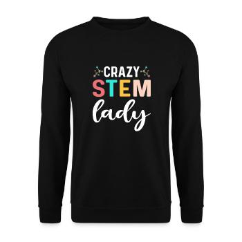 Verrückte Mint-frau. Steminist - Unisex Pullover - Schwarz - Vorne - Alina (178cm) & Michal (187cm)