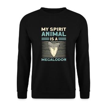 My soul animal is the megalodon fossil tooth hunter - Unisex Sweatshirt - black - Front - Alina (178cm) & Michal (187cm)