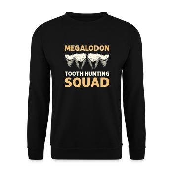 Megalodon tooth hunting troop. - Unisex Sweatshirt - black - Front - Alina (178cm) & Michal (187cm)