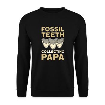 Dents fossiles Collecte de papa. Megalodon - Sweat-shirt Unisexe - noir - Devant - Alina (178cm) & Michal (187cm)