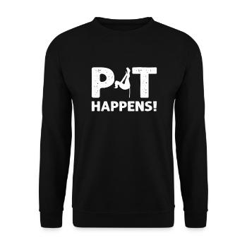 Pit Happens. Saut à la perche. Saut à la perche - Sweat-shirt Unisexe - noir - Devant - Alina (178cm) & Michal (187cm)