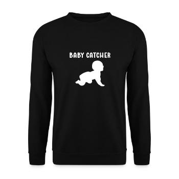 Baby Catcher. Hebammenwesen. Ob Krankenschwester - Unisex Pullover - Schwarz - Vorne - Alina (178cm) & Michal (187cm)