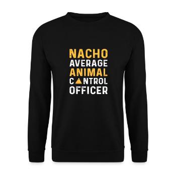 Nacho Average Aco. Tierrettung. Tierkontrolleur - Unisex Pullover - Schwarz - Vorne - Alina (178cm) & Michal (187cm)