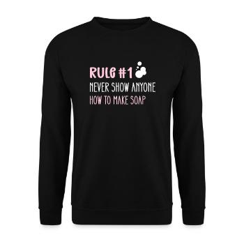 Rule 1: Never show anyone how to use soap - Unisex Sweatshirt - black - Front - Alina (178cm) & Michal (187cm)