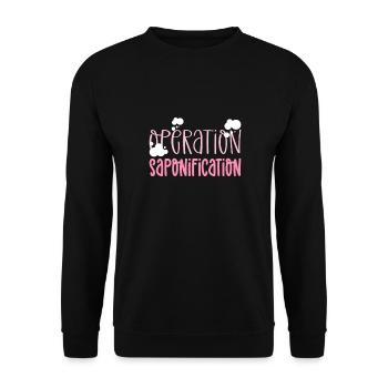 Operation Saponification. Soap production - Unisex Sweatshirt - black - Front - Alina (178cm) & Michal (187cm)