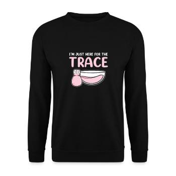 Je ne suis ici qu’à cause des traces. - Sweat-shirt Unisexe - noir - Devant - Alina (178cm) & Michal (187cm)