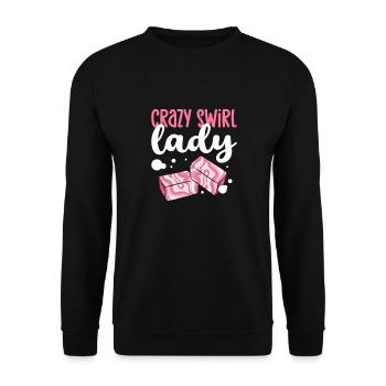 Crazy Swirl Lady. Saponification. Soap production - Unisex Sweatshirt - black - Front - Alina (178cm) & Michal (187cm)