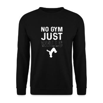 No gym. Only walls. Course - Unisex Sweatshirt - black - Front - Alina (178cm) & Michal (187cm)