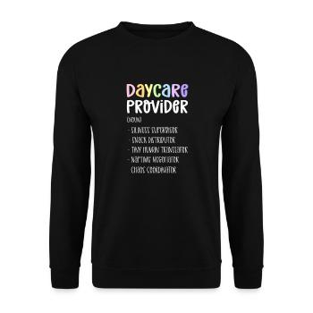 Appreciation of childcare. Definition - Unisex Sweatshirt - black - Front - Alina (178cm) & Michal (187cm)