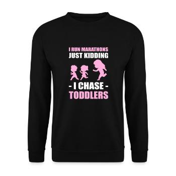 Je chasse les tout-petits. Appréciation de la - Sweat-shirt Unisexe - noir - Devant - Alina (178cm) & Michal (187cm)