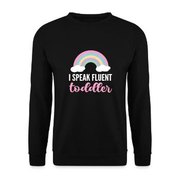 Ich Spreche Fließend Kleinkind. Tagesmutter - Unisex Pullover - Schwarz - Vorne - Alina (178cm) & Michal (187cm)
