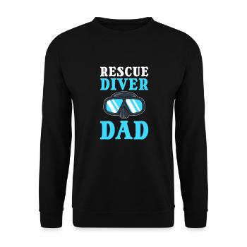 papa plongeur sauveteur. plongée de sauvetage - Sweat-shirt Unisexe - noir - Devant - Alina (178cm) & Michal (187cm)