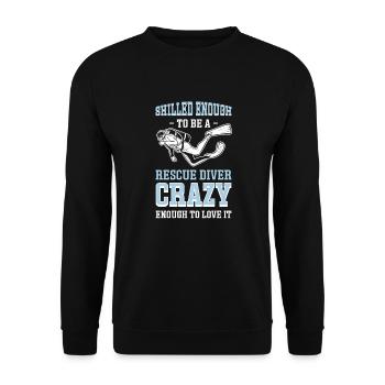 Qualified enough to hire a rescue diver - Unisex Sweatshirt - black - Front - Alina (178cm) & Michal (187cm)