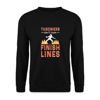Werfer Haben Keine Ziellinien. Scheibenwurf - Unisex Pullover - Schwarz - Vorne - Alina (178cm) & Michal (187cm)