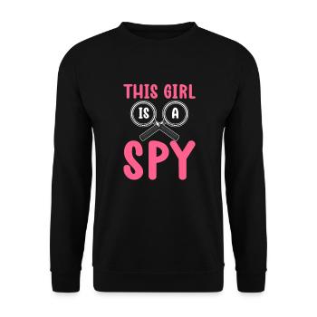 Cette fille est une espionne. Détective privé. - Sweat-shirt Unisexe - noir - Devant - Alina (178cm) & Michal (187cm)