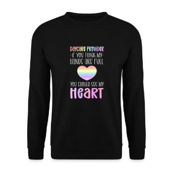 Appréciation de la garde d’enfants. Fournisseurs de - Sweat-shirt Unisexe - noir - Devant - Alina (178cm) & Michal (187cm)