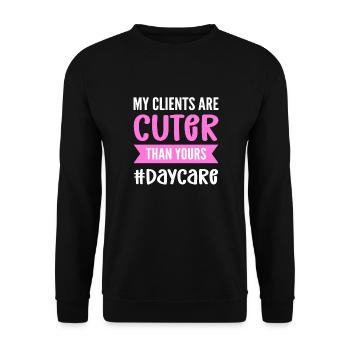 Mes clients sont plus gentils que les vôtres. Nounou - Sweat-shirt Unisexe - noir - Devant - Alina (178cm) & Michal (187cm)