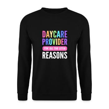 Assistante maternelle pour les petites choses de la vie. - Sweat-shirt Unisexe - noir - Devant - Alina (178cm) & Michal (187cm)