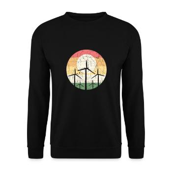 Vintage Windmill Operator. Windturbinen-techniker - Unisex Pullover - Schwarz - Vorne - Alina (178cm) & Michal (187cm)