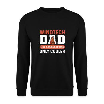 Wind Tech Dad. Windmühlenbetreiber. - Unisex Pullover - Schwarz - Vorne - Alina (178cm) & Michal (187cm)