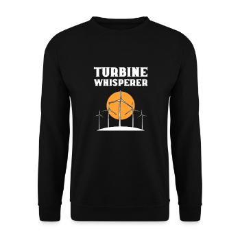Turbine Whisperer Windmill Operator. Wind Turbine - Unisex Sweatshirt - black - Front - Alina (178cm) & Michal (187cm)