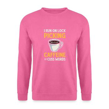 Lock Picking Koffein Schimpfwörter. Schlösser - Unisex Pullover - Pink - Vorne