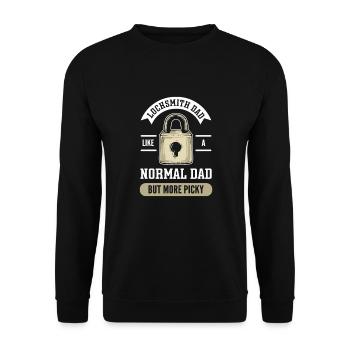 Schlosser Papa. Lock Picking. Schlüsseldienst - Unisex Pullover - Schwarz - Vorne - Alina (178cm) & Michal (187cm)