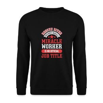 Motif plongeur de sauvetage vintage. Pour les plongeurs sauveteurs - Sweat-shirt Unisexe - noir - Devant - Alina (178cm) & Michal (187cm)