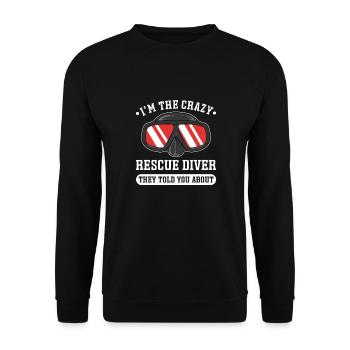 Je suis le plongeur sauveteur fou. - Sweat-shirt Unisexe - noir - Devant - Alina (178cm) & Michal (187cm)