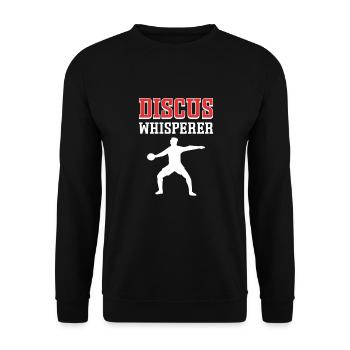 Discus whisperer. Discus thrower. Discus throwing - Unisex Sweatshirt - black - Front - Alina (178cm) & Michal (187cm)