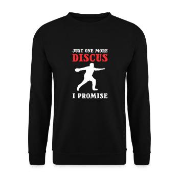Nur Noch Ein Diskus, Versprochen. Diskuswerfer - Unisex Pullover - Schwarz - Vorne - Alina (178cm) & Michal (187cm)