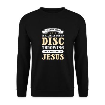 Jésus et le lancer du disque. Lanceur de disque - Sweat-shirt Unisexe - noir - Devant - Alina (178cm) & Michal (187cm)