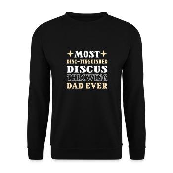 Diskuswerfender Vater. Diskuswerfer-vater - Unisex Pullover - Schwarz - Vorne - Alina (178cm) & Michal (187cm)