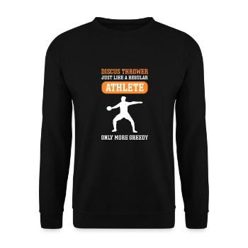 Lanceur de disque. Lancer de disque vintage - Sweat-shirt Unisexe - noir - Devant - Alina (178cm) & Michal (187cm)