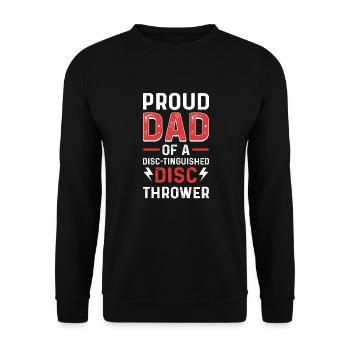 Diskuswerfender Vater. Diskuswerfer-vater - Unisex Pullover - Schwarz - Vorne - Alina (178cm) & Michal (187cm)