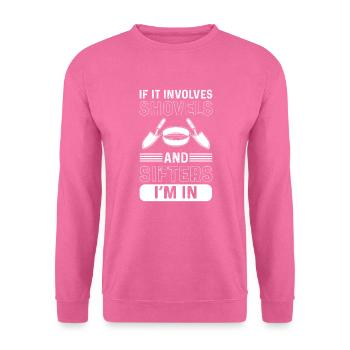 Schaufeln Und Sichter. Megalodon Fossilienzahn - Unisex Pullover - Pink - Vorne