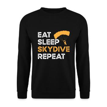 Mangez Sleep Skydive répéter. Parachutisme et - Sweat-shirt Unisexe - noir - Devant - Alina (178cm) & Michal (187cm)