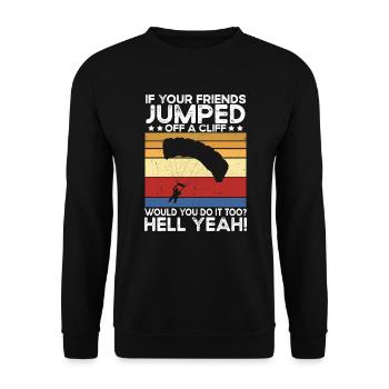 Skydiving. Skydiving - Unisex Sweatshirt - black - Front - Alina (178cm) & Michal (187cm)