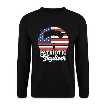 Patriotischer Fallschirmspringer. Usa - Unisex Pullover - Schwarz - Vorne - Alina (178cm) & Michal (187cm)