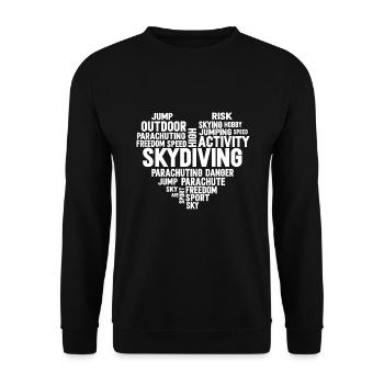 Parachutisme. pour les parachutistes et - Sweat-shirt Unisexe - noir - Devant - Alina (178cm) & Michal (187cm)