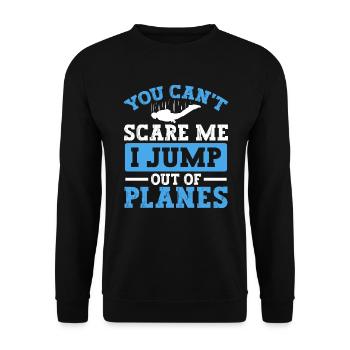 Ich Springe Aus Flugzeugen. Für - Unisex Pullover - Schwarz - Vorne - Alina (178cm) & Michal (187cm)