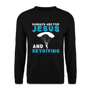 Skydiving and Jesus. Skydiving. - Unisex Sweatshirt - black - Front - Alina (178cm) & Michal (187cm)