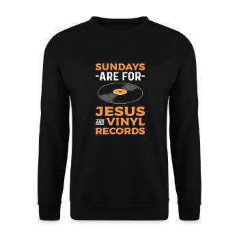 Sundays are for Jesus and the gathering of - Unisex Sweatshirt - black - Front - Alina (178cm) & Michal (187cm)