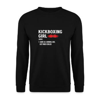Fille de kickboxing. Kickboxeuse - Sweat-shirt Unisexe - noir - Devant - Alina (178cm) & Michal (187cm)