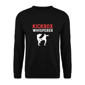Chuchoteur de kickboxing. Pour les kickboxeurs. Kickboxing - Sweat-shirt Unisexe - noir - Devant - Alina (178cm) & Michal (187cm)